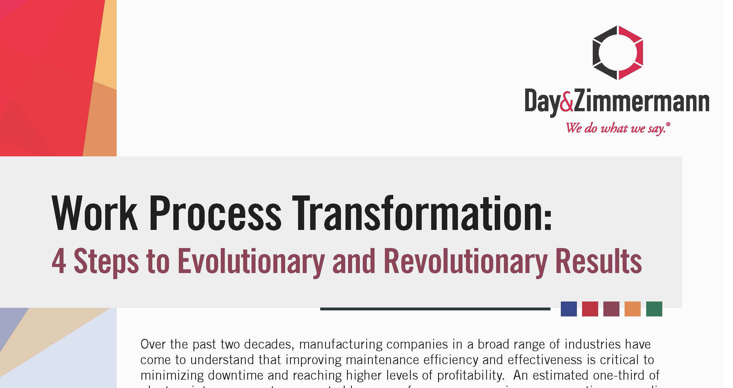 Work Process Transformation Work Process Transformation