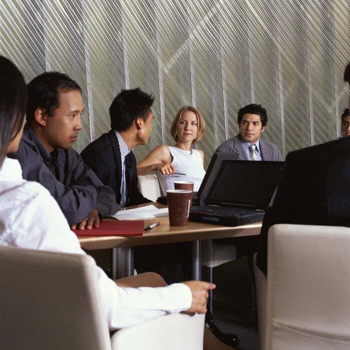 group having a discussion